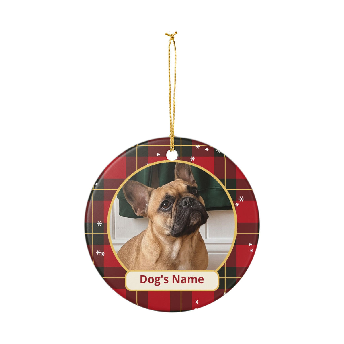 Custom Dog Photo Christmas Ornament – Your Dog's Picture & Name
