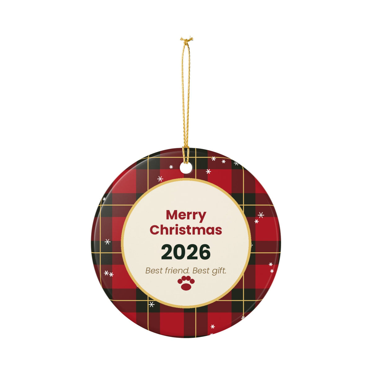 Custom Dog Photo Christmas Ornament – Your Dog's Picture & Name
