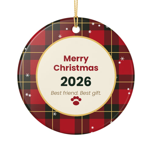 Custom Dog Photo Christmas Ornament – Your Dog's Picture & Name