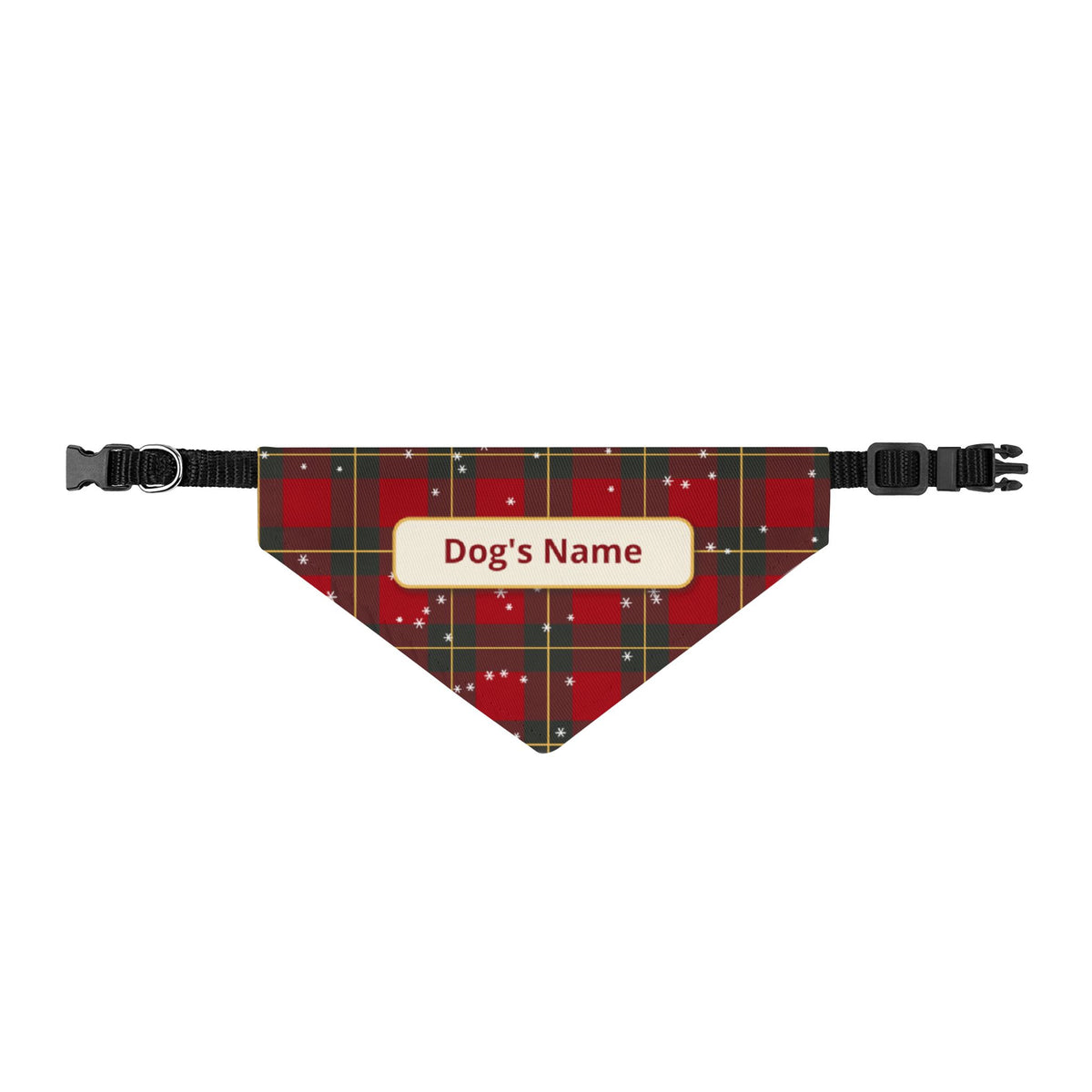 Personalized Christmas Dog Bandana – Custom Name, Buffalo Plaid