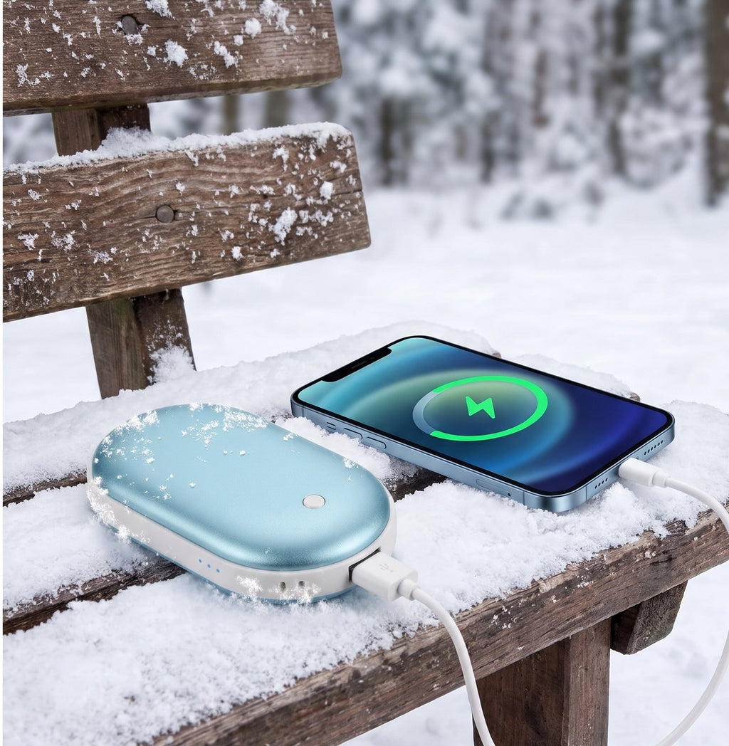 Rechargeable Hand Warmer & Power Bank – 5000mAh, Double-Sided Heat
