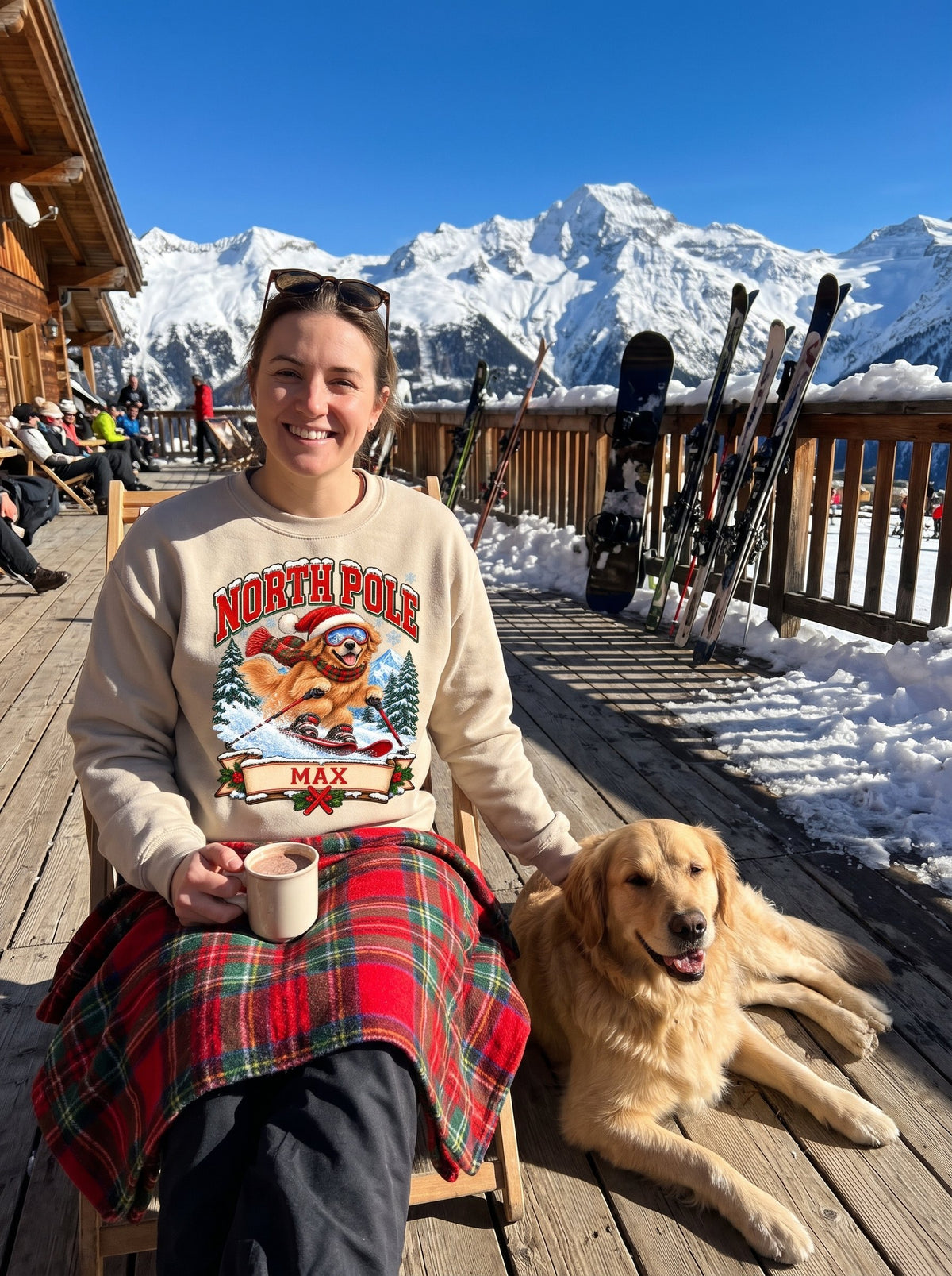 North Pole Ski Team – Personalized Golden Retriever Christmas Sweatshirt