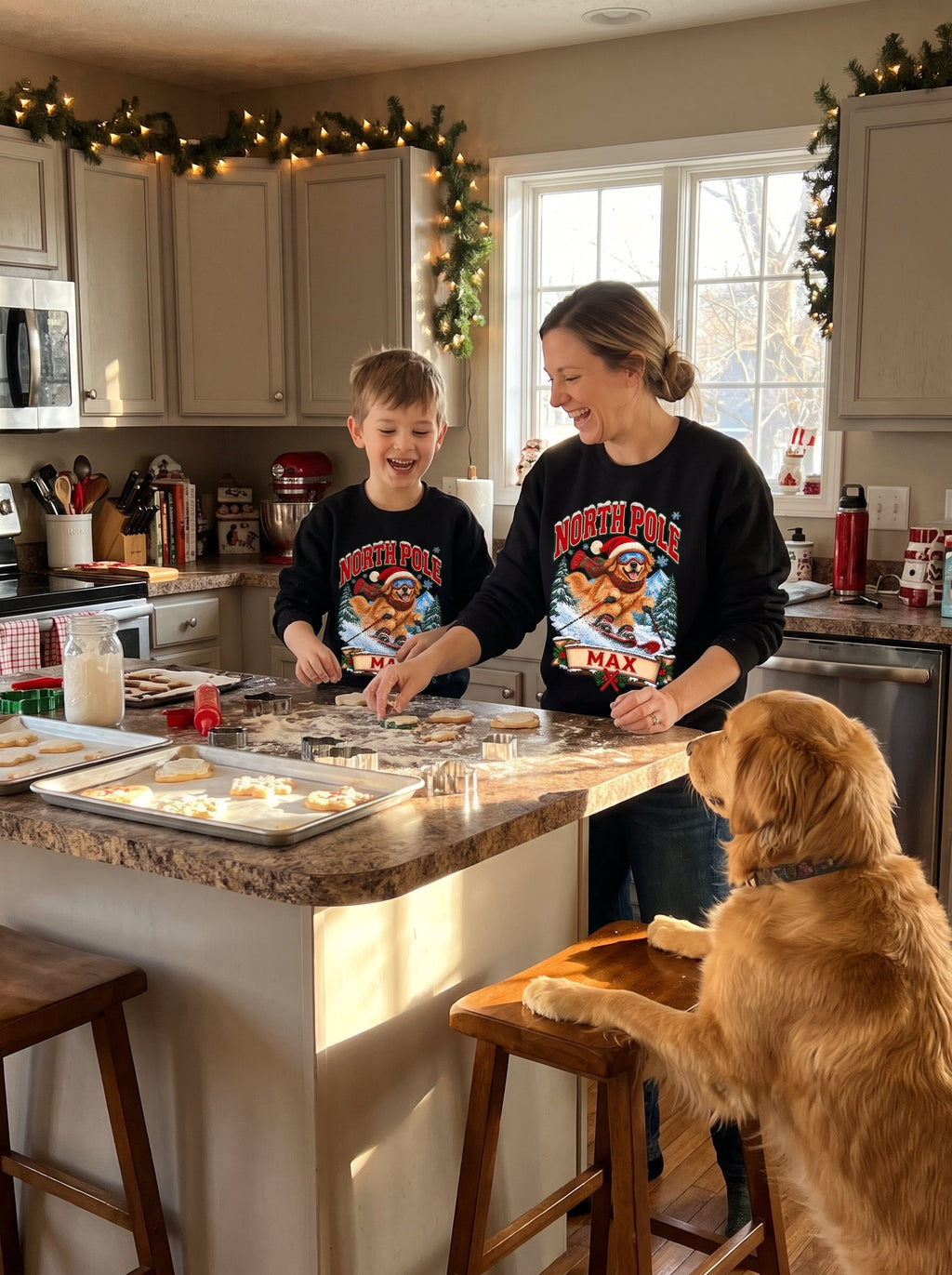 North Pole Ski Team – Personalized Golden Retriever Christmas Sweatshirt