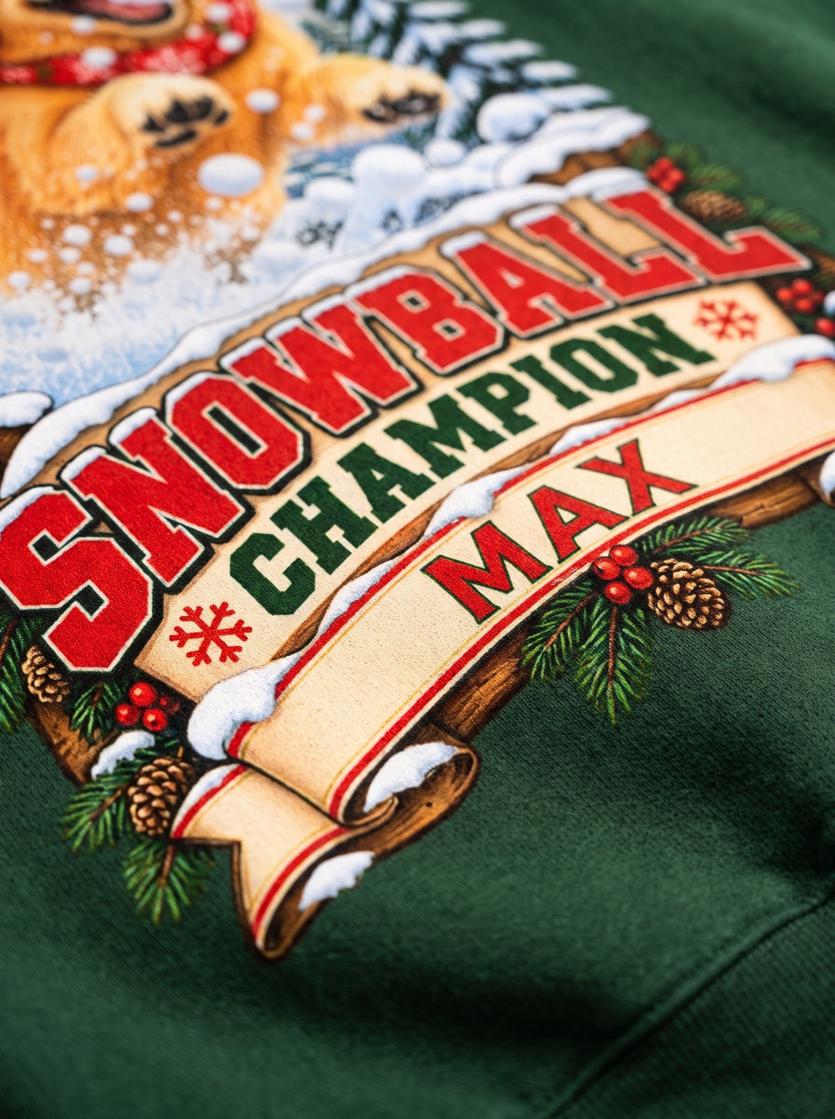 Snowball Champion – Personalized Golden Retriever Christmas Sweatshirt
